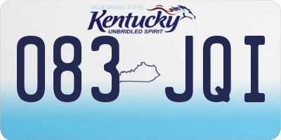 KY license plate 083JQI