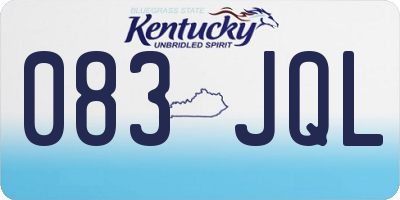 KY license plate 083JQL