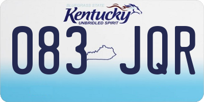 KY license plate 083JQR