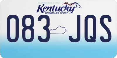 KY license plate 083JQS