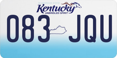 KY license plate 083JQU