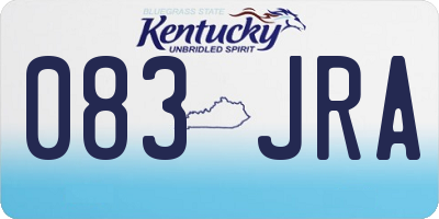 KY license plate 083JRA