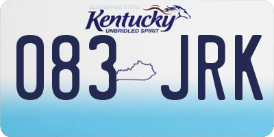 KY license plate 083JRK