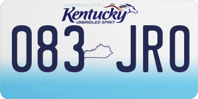 KY license plate 083JRO