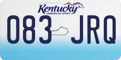 KY license plate 083JRQ