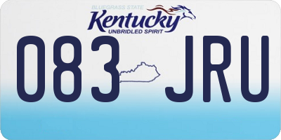 KY license plate 083JRU
