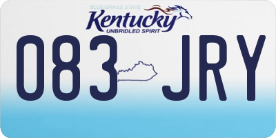 KY license plate 083JRY