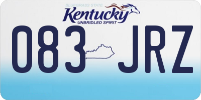 KY license plate 083JRZ