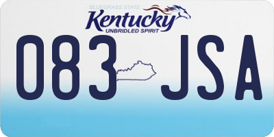 KY license plate 083JSA