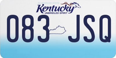 KY license plate 083JSQ