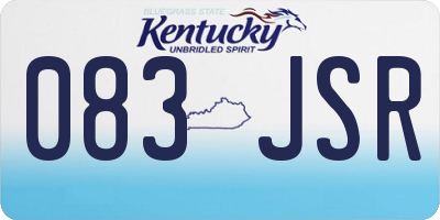 KY license plate 083JSR