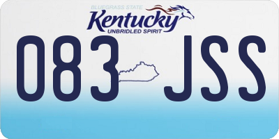 KY license plate 083JSS