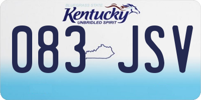KY license plate 083JSV