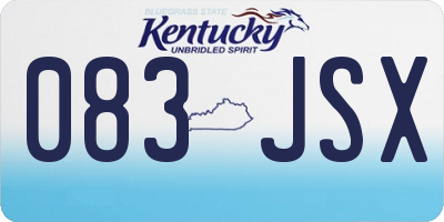 KY license plate 083JSX