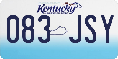 KY license plate 083JSY
