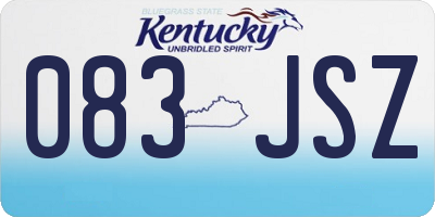 KY license plate 083JSZ