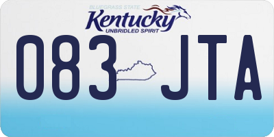 KY license plate 083JTA