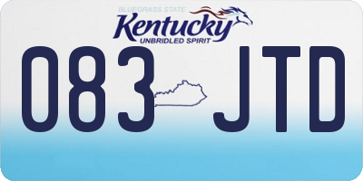 KY license plate 083JTD