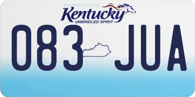 KY license plate 083JUA