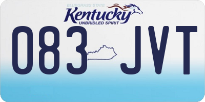 KY license plate 083JVT