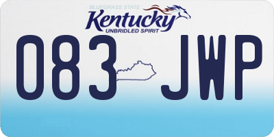 KY license plate 083JWP