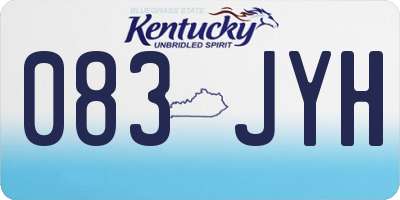 KY license plate 083JYH