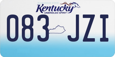 KY license plate 083JZI
