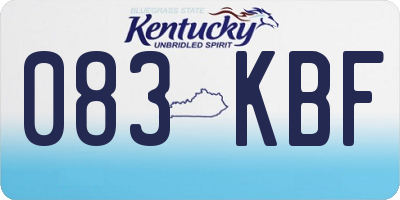 KY license plate 083KBF