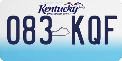 KY license plate 083KQF