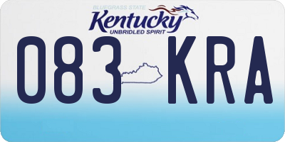 KY license plate 083KRA