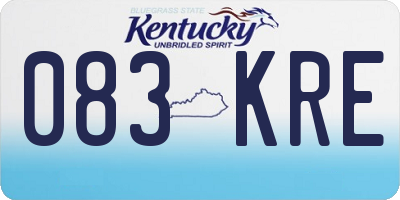 KY license plate 083KRE