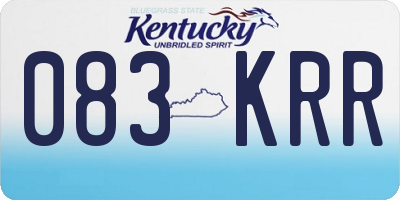 KY license plate 083KRR