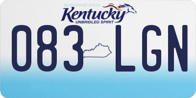 KY license plate 083LGN