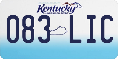 KY license plate 083LIC
