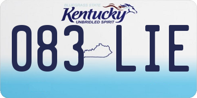 KY license plate 083LIE