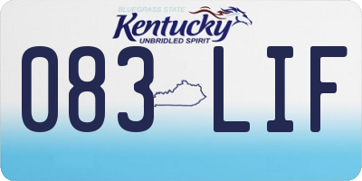 KY license plate 083LIF