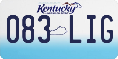 KY license plate 083LIG