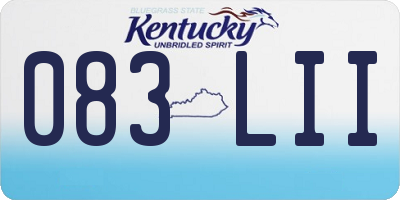 KY license plate 083LII