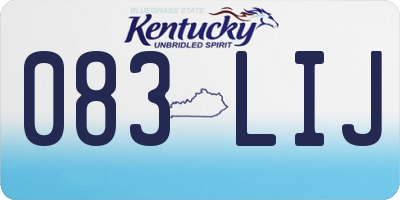 KY license plate 083LIJ