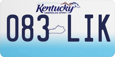 KY license plate 083LIK