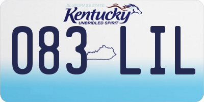 KY license plate 083LIL
