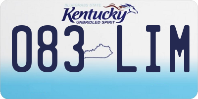 KY license plate 083LIM