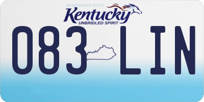 KY license plate 083LIN