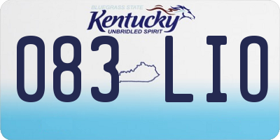 KY license plate 083LIO
