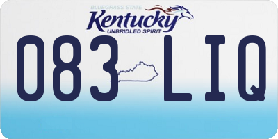KY license plate 083LIQ