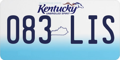 KY license plate 083LIS