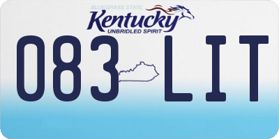 KY license plate 083LIT