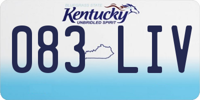 KY license plate 083LIV