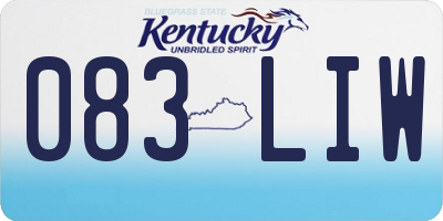 KY license plate 083LIW