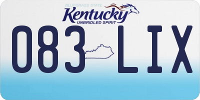 KY license plate 083LIX